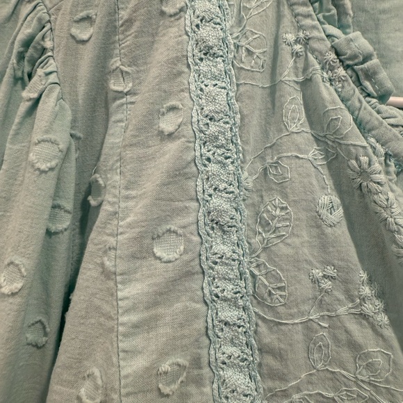 Torrid Aqua Blouse with Embroidered Detail 2 - Picture 6 of 9